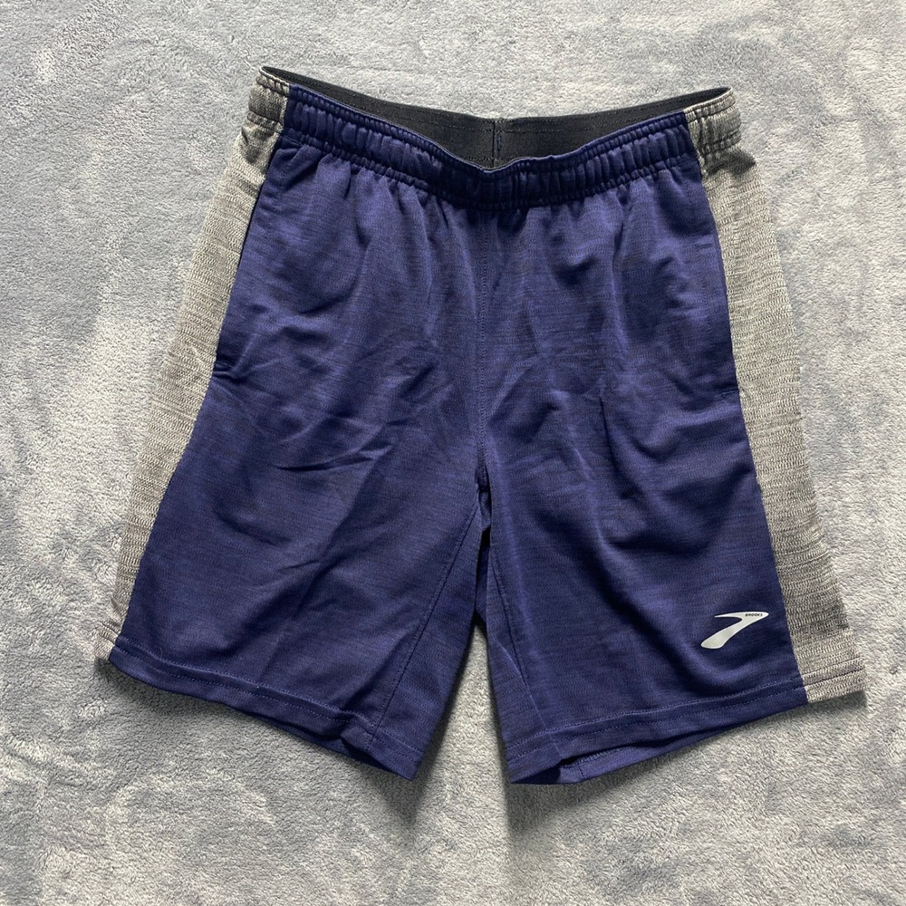 Brooks Running Shorts Mens XS Navy Blue Grey Athletic Training 211217